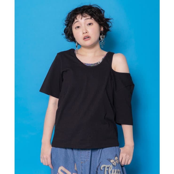 ブラック | 2柄展開 タンクトップ付き3wayTシャツセット | ScoLar