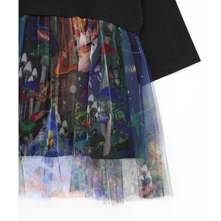 キノコの惑星柄チュール切替プルオーバー | ScoLar | 詳細画像13 