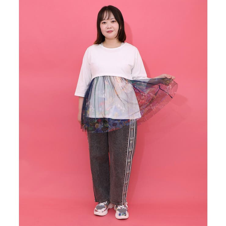 キノコの惑星柄チュール切替プルオーバー | ScoLar | 詳細画像1 