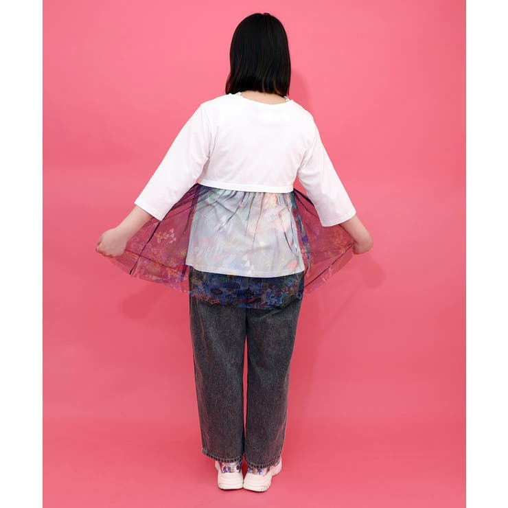 キノコの惑星柄チュール切替プルオーバー | ScoLar | 詳細画像4 