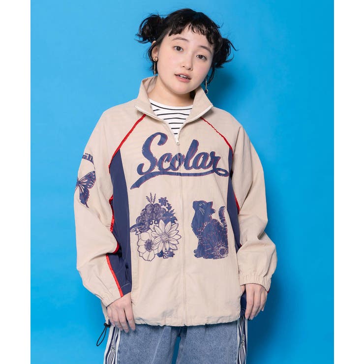 アイボリー | スカラーちゃん×ネコ レーシング風ブルゾン | ScoLar