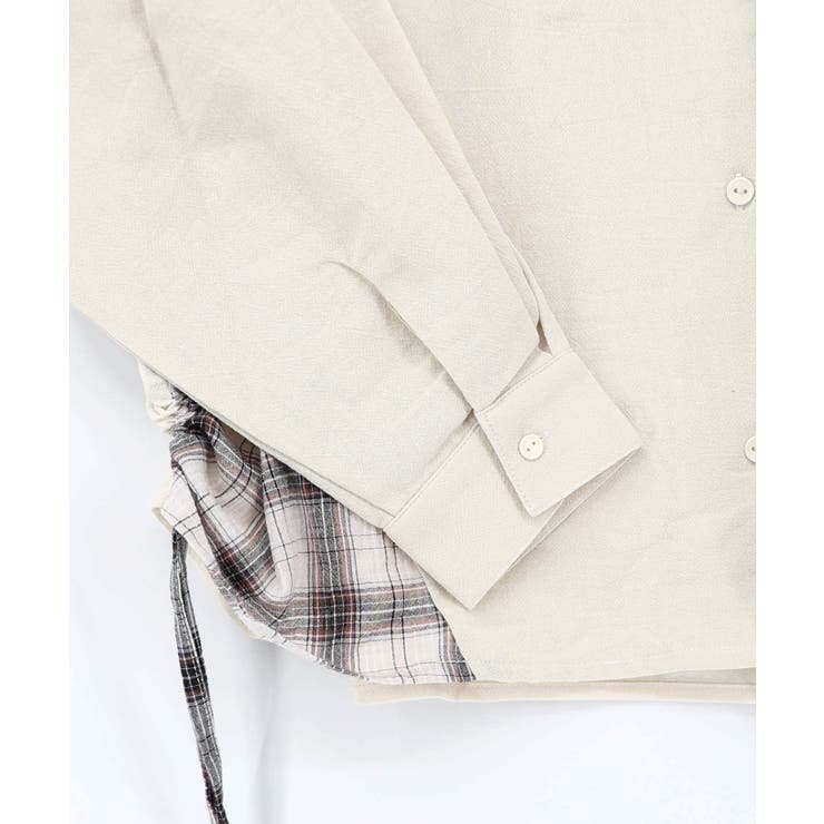 リボンウサギ刺繍チェック切替シャツ | ScoLar | 詳細画像18 