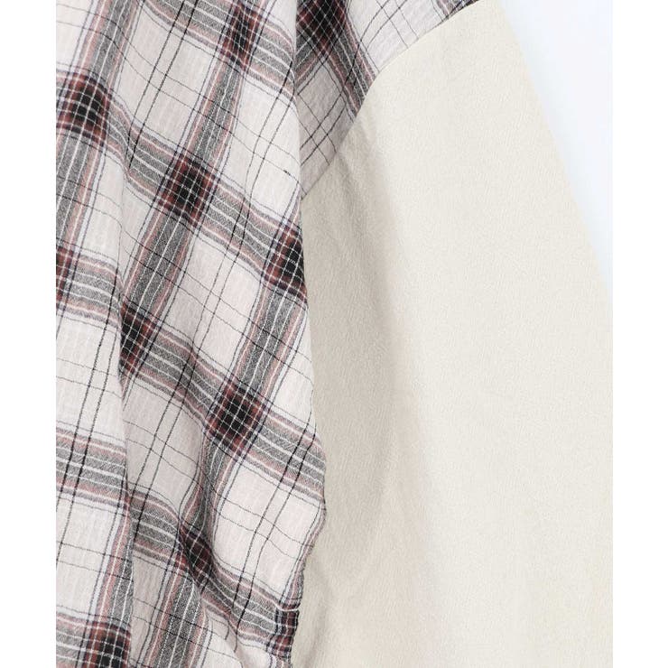 リボンウサギ刺繍チェック切替シャツ | ScoLar | 詳細画像19 