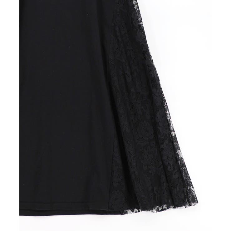 花ネコピクニック柄 天竺×レースワンピース | ScoLar | 詳細画像16 