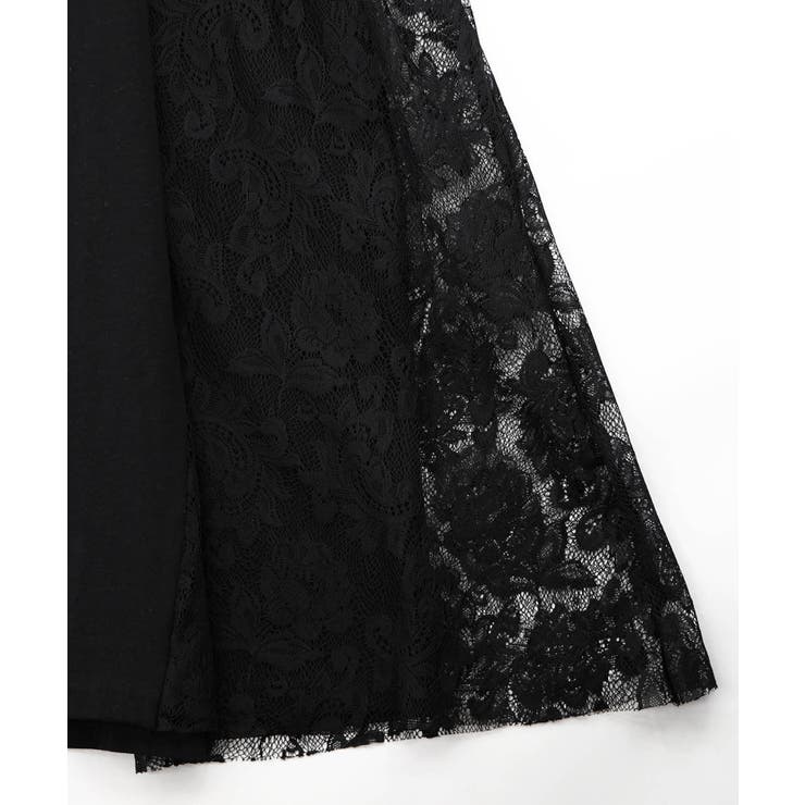 花ネコピクニック柄 天竺×レースワンピース | ScoLar | 詳細画像17 