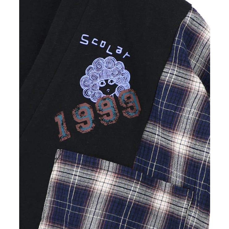 レトロ柄チェック切替カーディガン | ScoLar | 詳細画像16 