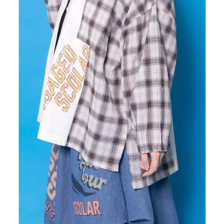レトロ柄チェック切替カーディガン | ScoLar | 詳細画像9 