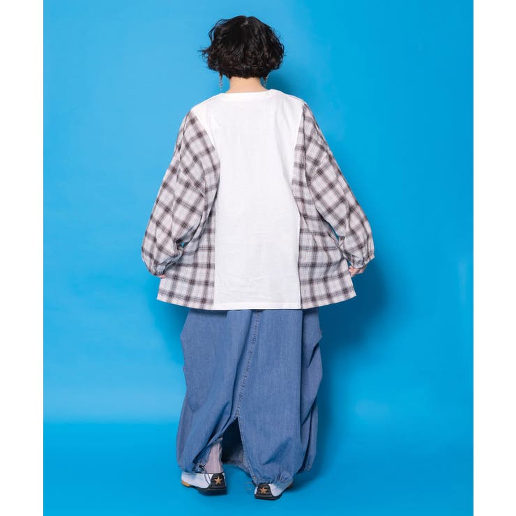 レトロ柄チェック切替カーディガン | ScoLar | 詳細画像5 