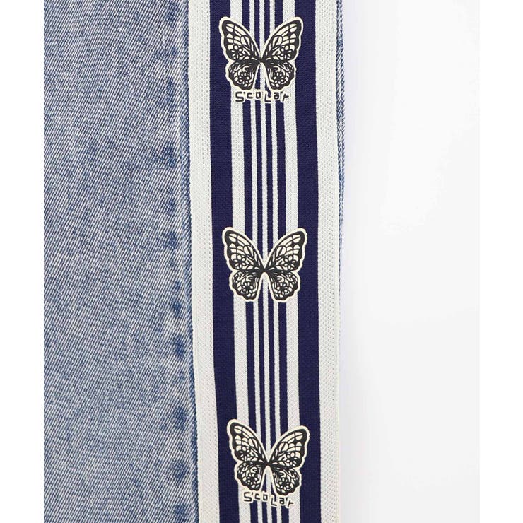 蝶ラインテープ付きデニムパンツ | ScoLar | 詳細画像17 