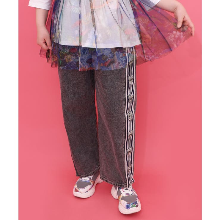 蝶ラインテープ付きデニムパンツ | ScoLar | 詳細画像10 