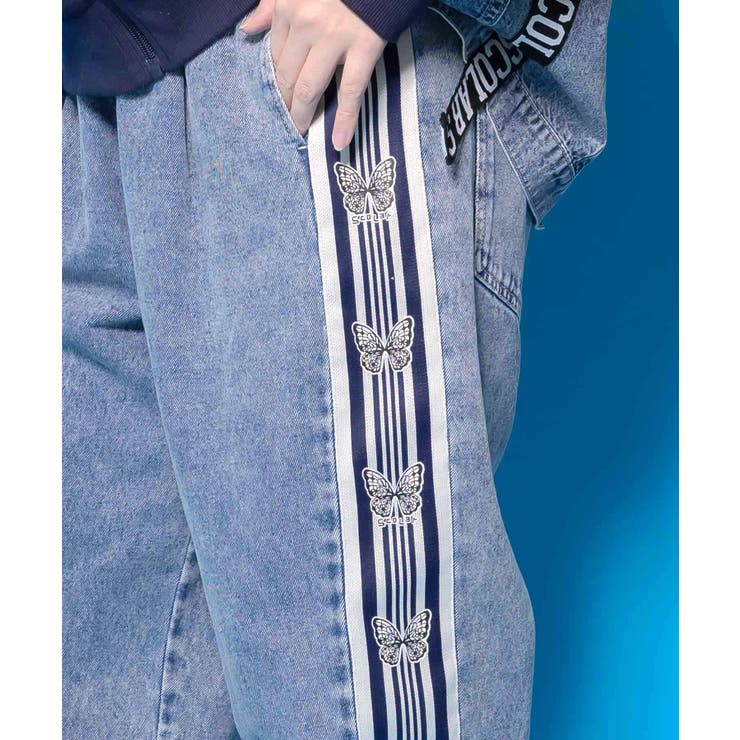 蝶ラインテープ付きデニムパンツ | ScoLar | 詳細画像6 