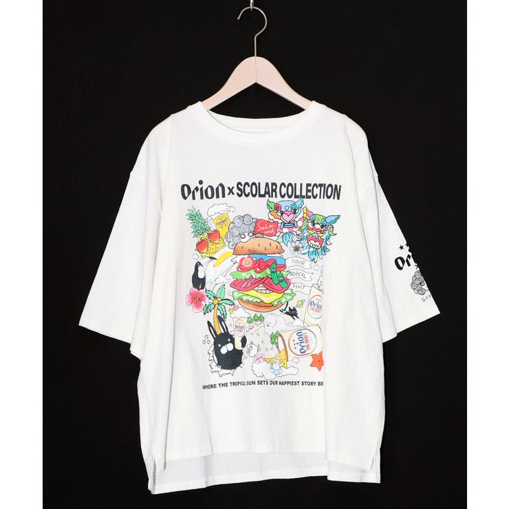 オフホワイト | orion×ScoLar Happy Paradise Tシャツ | ScoLar