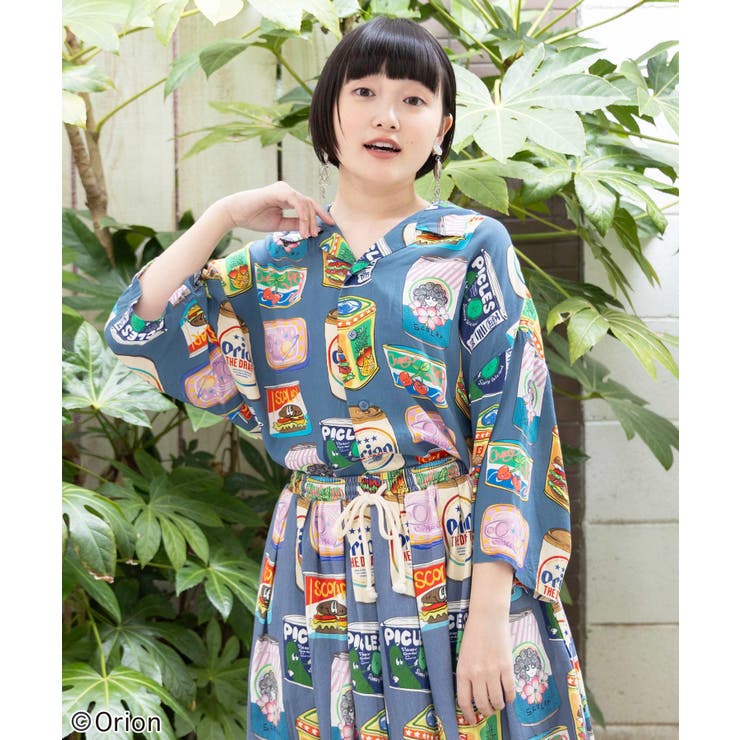 ブルー | orion×ScoLar トロピカルポップ缶総柄シャツ | ScoLar
