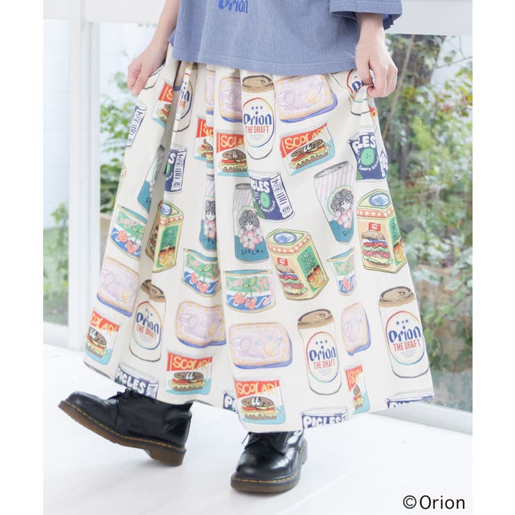 アイボリー | orion×ScoLar トロピカルポップ缶総柄スカート | ScoLar