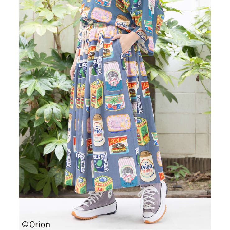 ブルー | orion×ScoLar トロピカルポップ缶総柄スカート | ScoLar