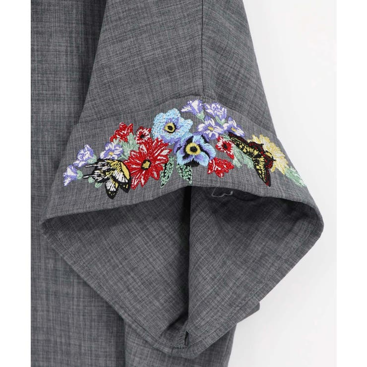 花ネコ刺繍入り半袖ジャケット | ScoLar | 詳細画像13 