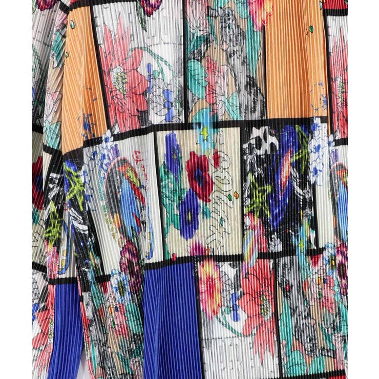 アートコラージュ柄プリーツパンツ[品番：SRSW0002473]｜ScoLar