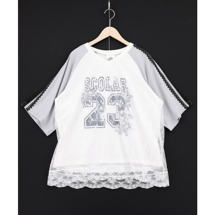 花チュールレース重ねユニフォーム風Tシャツ | ScoLar | 詳細画像8 