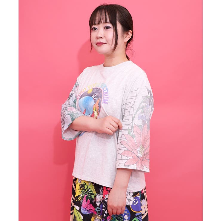 花ネコ袖柄切替 フクミン・モケの宇宙大冒険プルオーバー | ScoLar | 詳細画像4 
