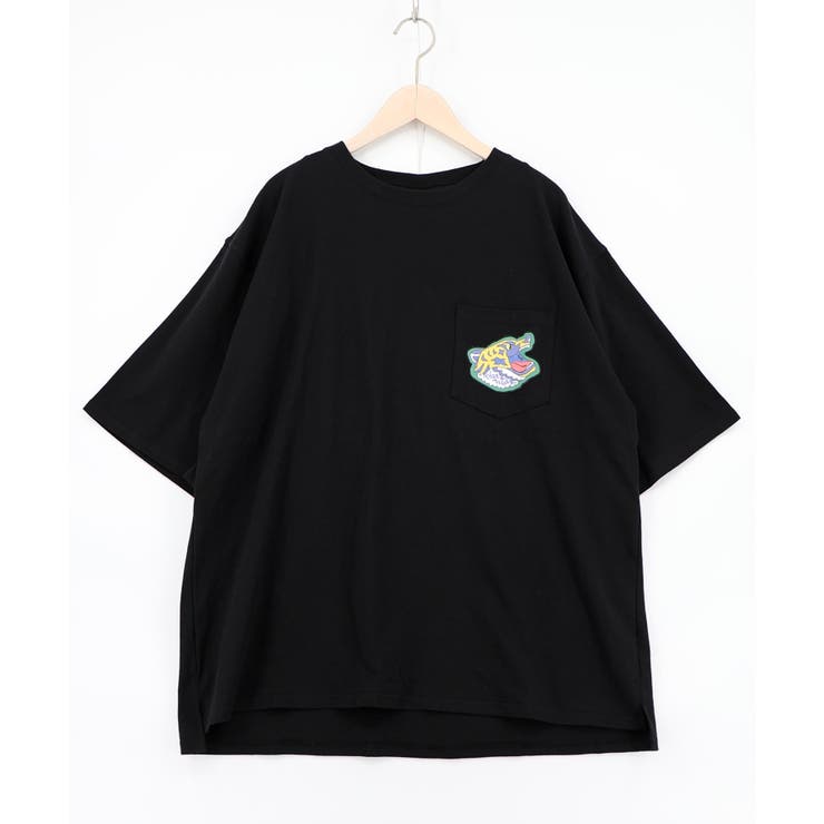 ポップレトロ調 ワッペン風バック刺繍アップリケTシャツ | ScoLar | 詳細画像9 