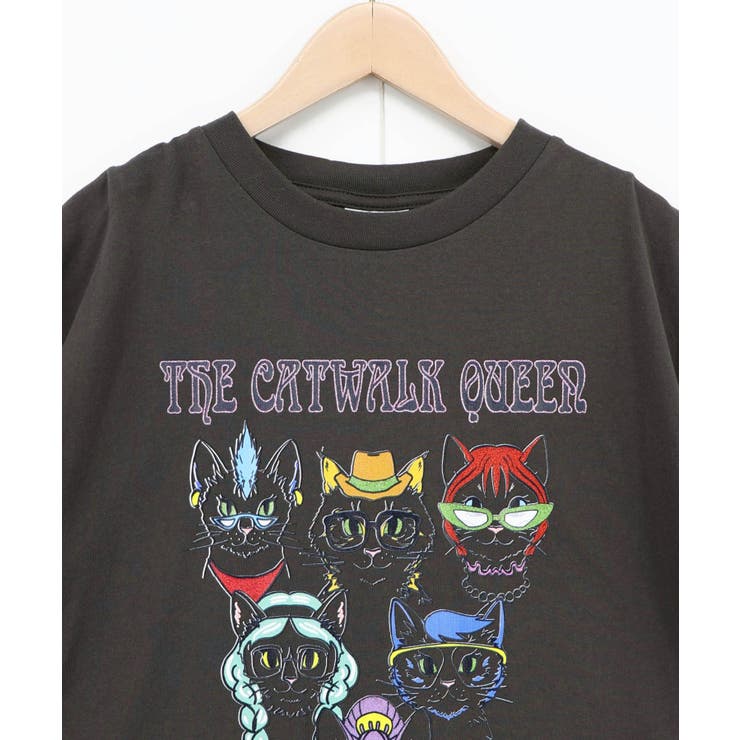キャットウォーククイーン柄Tシャツ | ScoLar | 詳細画像9 