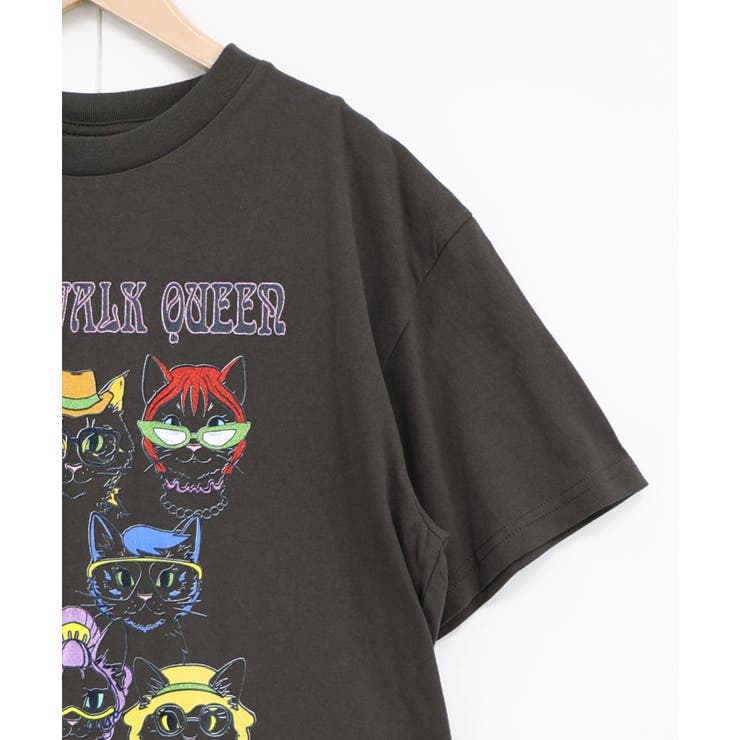 キャットウォーククイーン柄Tシャツ | ScoLar | 詳細画像10 