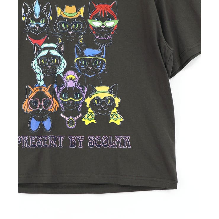 キャットウォーククイーン柄Tシャツ | ScoLar | 詳細画像11 