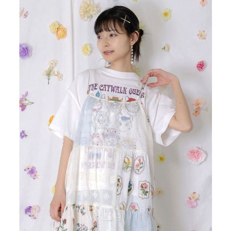 キャットウォーククイーン柄Tシャツ | ScoLar | 詳細画像2 