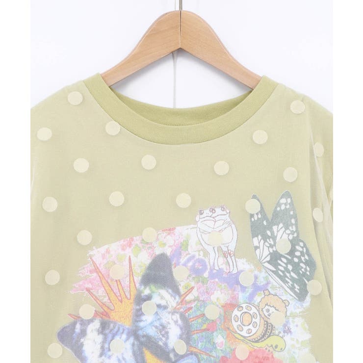 ドットチュール重ねアート柄Tシャツ | ScoLar | 詳細画像11 