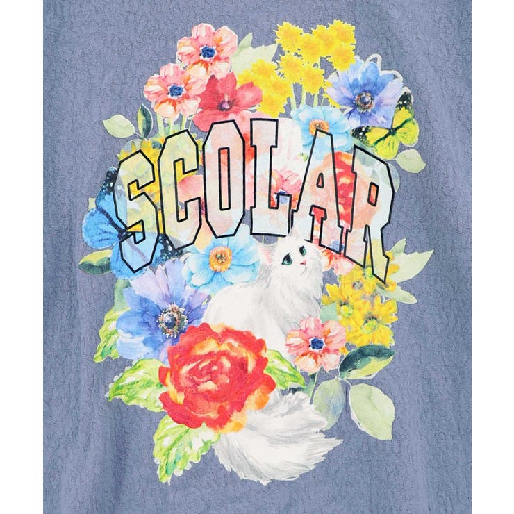 花ネコ発泡プリント ローズジャガードTシャツ | ScoLar | 詳細画像9 