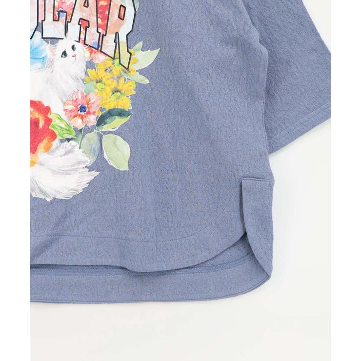 花ネコ発泡プリント ローズジャガードTシャツ | ScoLar | 詳細画像12 