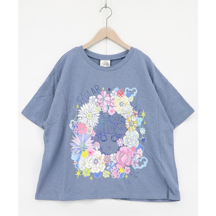 花に埋もれたスカラーちゃん ローズジャガードTシャツ | ScoLar | 詳細画像7 