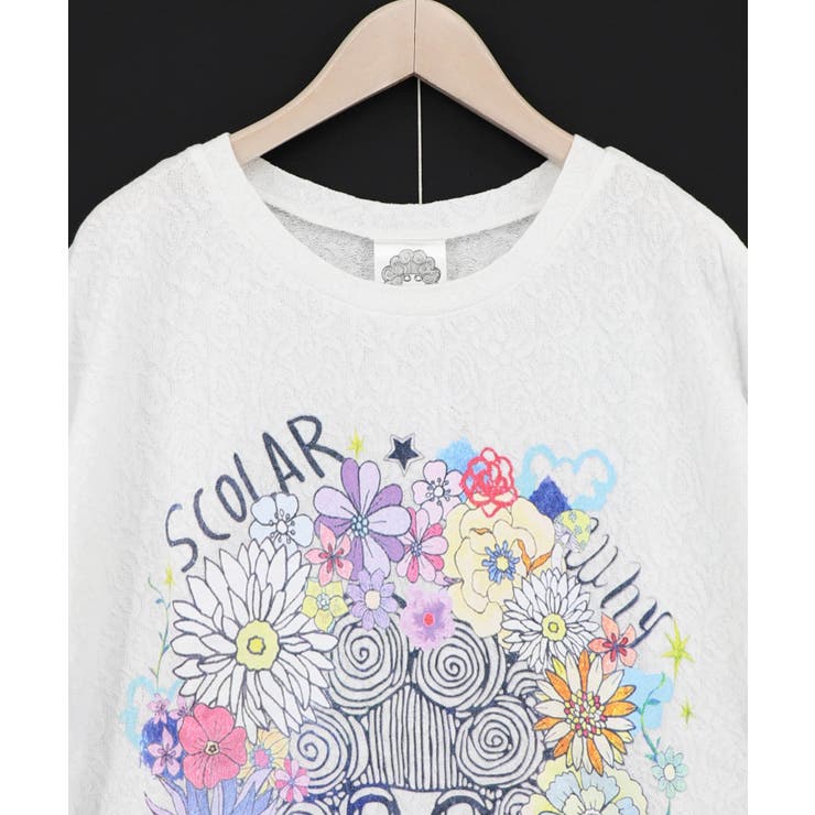 花に埋もれたスカラーちゃん ローズジャガードTシャツ | ScoLar | 詳細画像9 