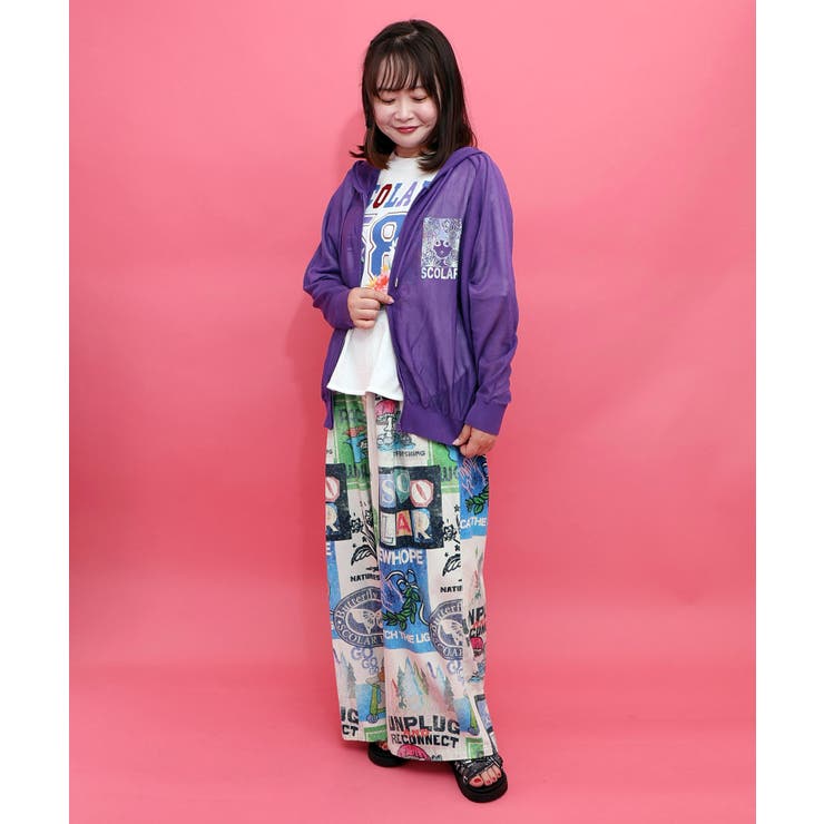 スカラーちゃん箔プリント 接触冷感シアーパーカー | ScoLar | 詳細画像1 