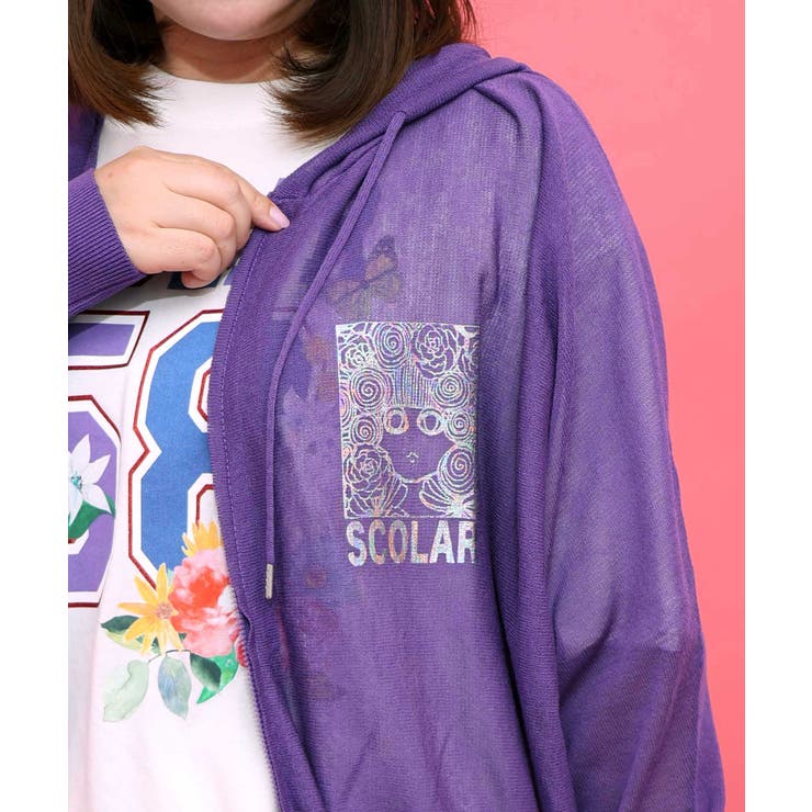 スカラーちゃん箔プリント 接触冷感シアーパーカー | ScoLar | 詳細画像4 