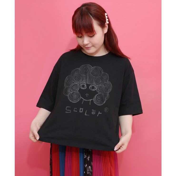 scolar スカラー 162654：オーロラ箔プリントスカラーちゃん 接触冷感T