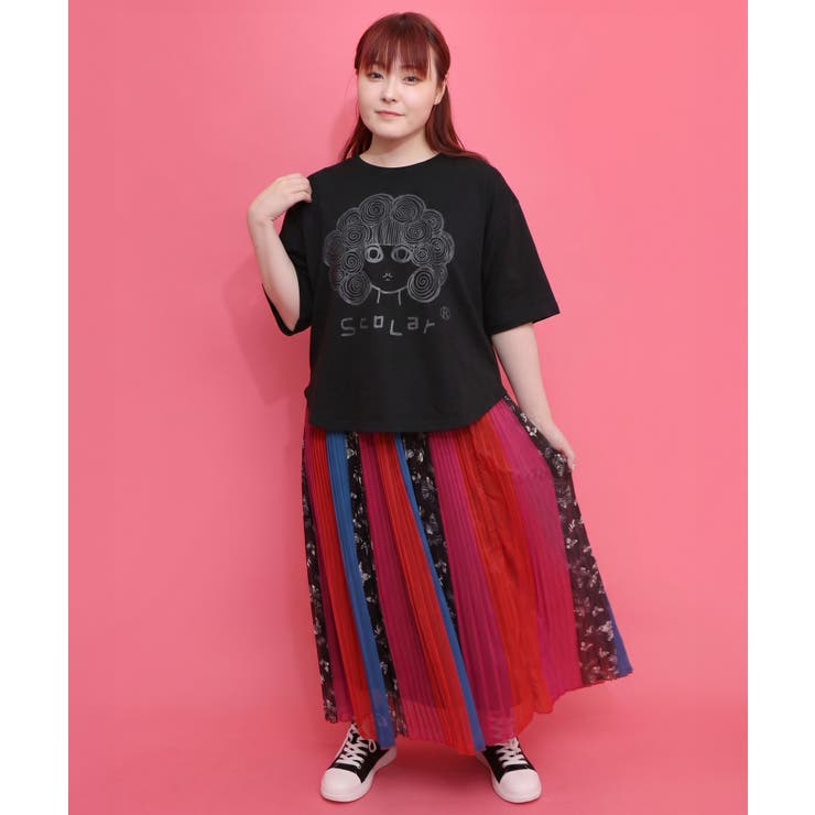 オーロラ箔プリントスカラーちゃん 接触冷感Tシャツ[品番：SRSW0002513