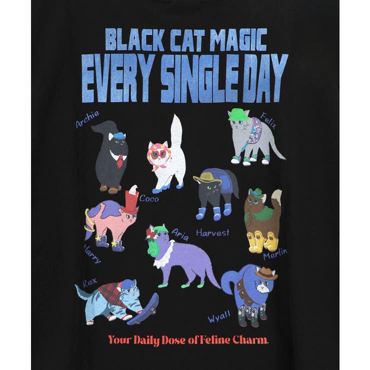 ブラックキャットマジック柄 接触冷感Tシャツ | ScoLar | 詳細画像11 