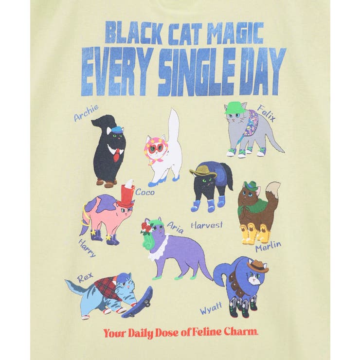 ブラックキャットマジック柄 接触冷感Tシャツ | ScoLar | 詳細画像15 