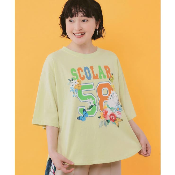 花ネコ×スカラーナンバー柄 接触冷感Tシャツ | ScoLar | 詳細画像1 