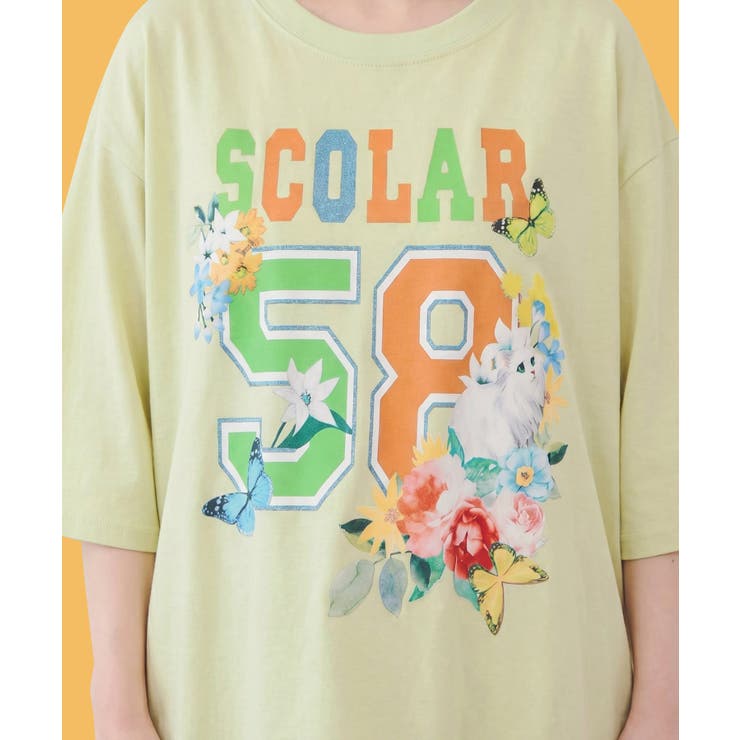 花ネコ×スカラーナンバー柄 接触冷感Tシャツ | ScoLar | 詳細画像2 