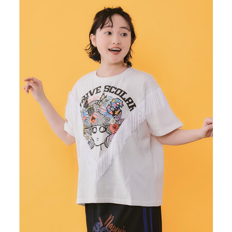 フリンジ入り アメリカン風スカラーちゃんTシャツ | ScoLar | 詳細画像3 