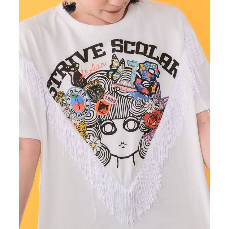 フリンジ入り アメリカン風スカラーちゃんTシャツ | ScoLar | 詳細画像5 