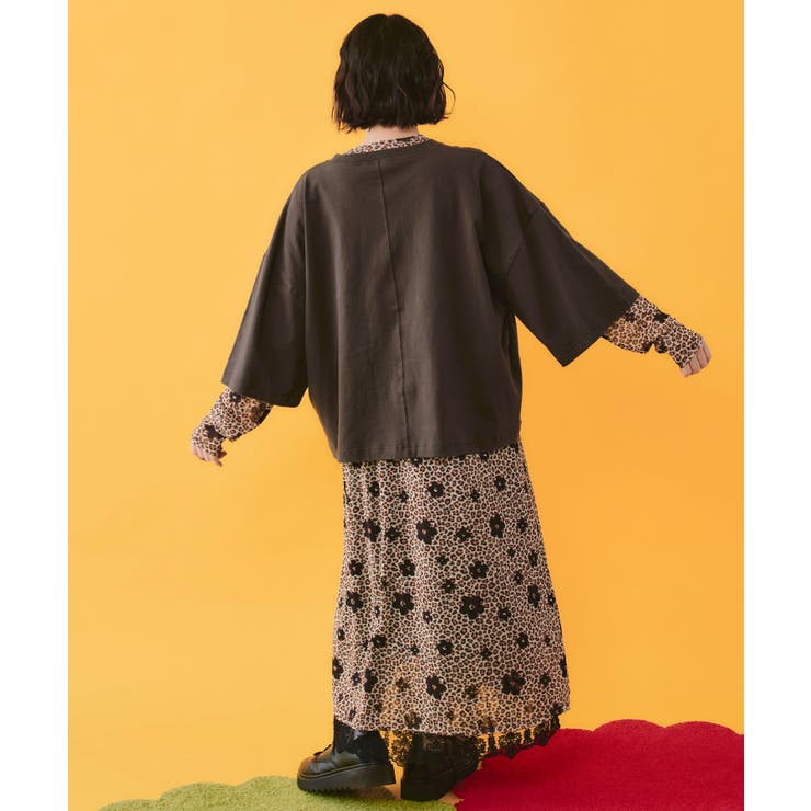4柄展開 ロングスリーブソフトチュールワンピース | ScoLar | 詳細画像13 