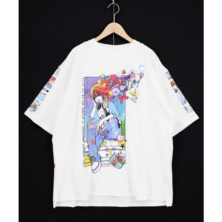 カラフルストリートガール柄Tシャツ | ScoLar | 詳細画像8 