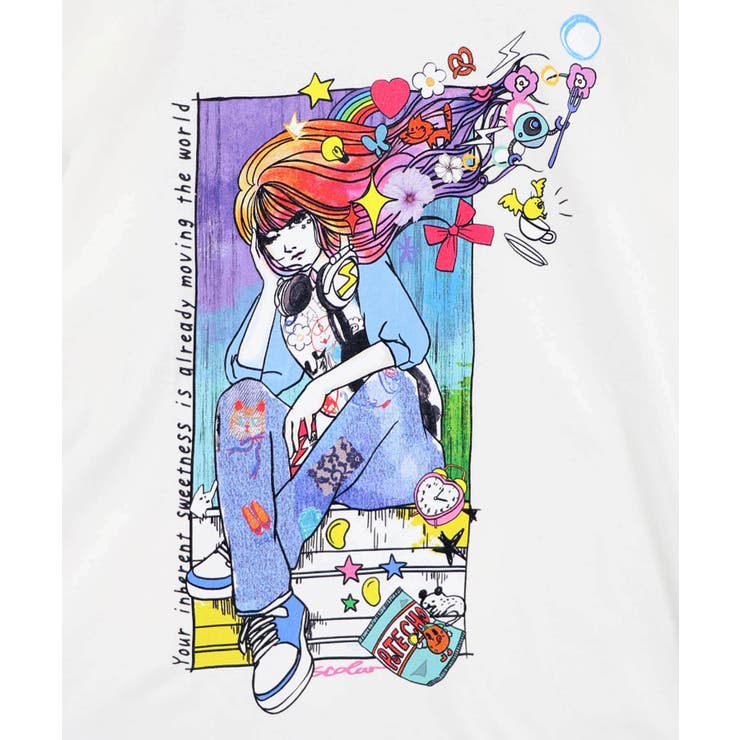 カラフルストリートガール柄Tシャツ | ScoLar | 詳細画像10 