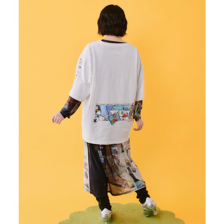 カラフルストリートガール柄Tシャツ | ScoLar | 詳細画像6 