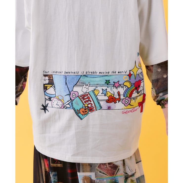 カラフルストリートガール柄Tシャツ | ScoLar | 詳細画像7 
