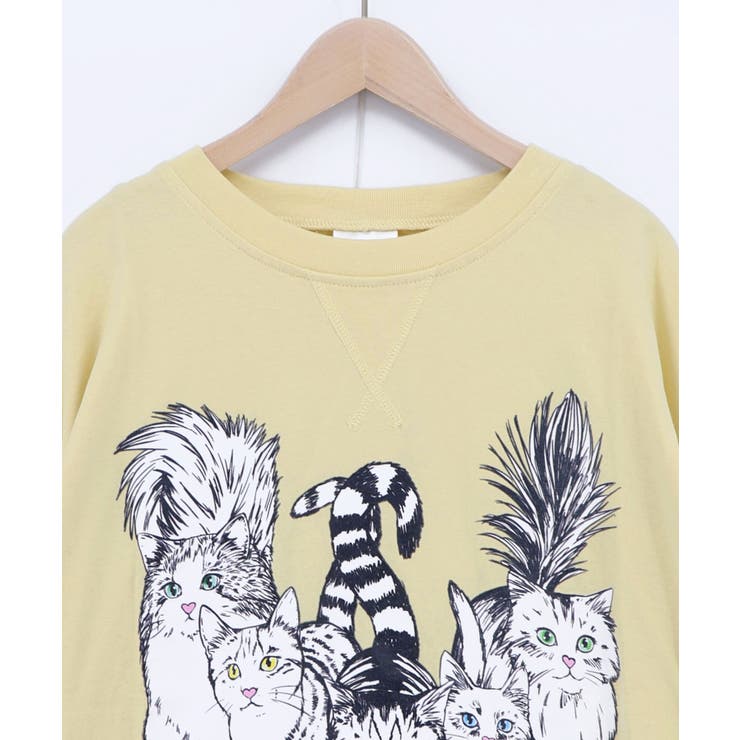 にらめっこネコちゃん ワイドTシャツ | ScoLar | 詳細画像13 