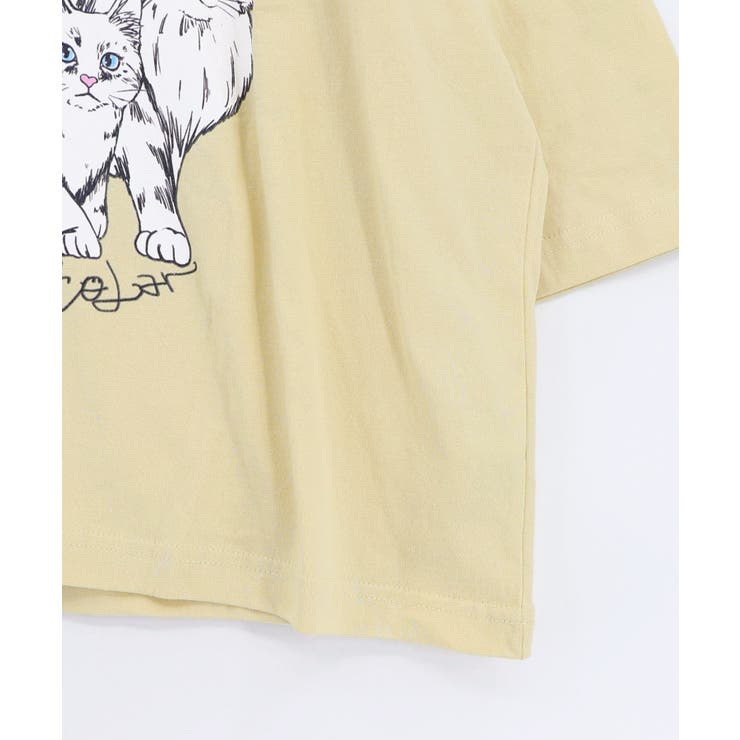 にらめっこネコちゃん ワイドTシャツ | ScoLar | 詳細画像15 